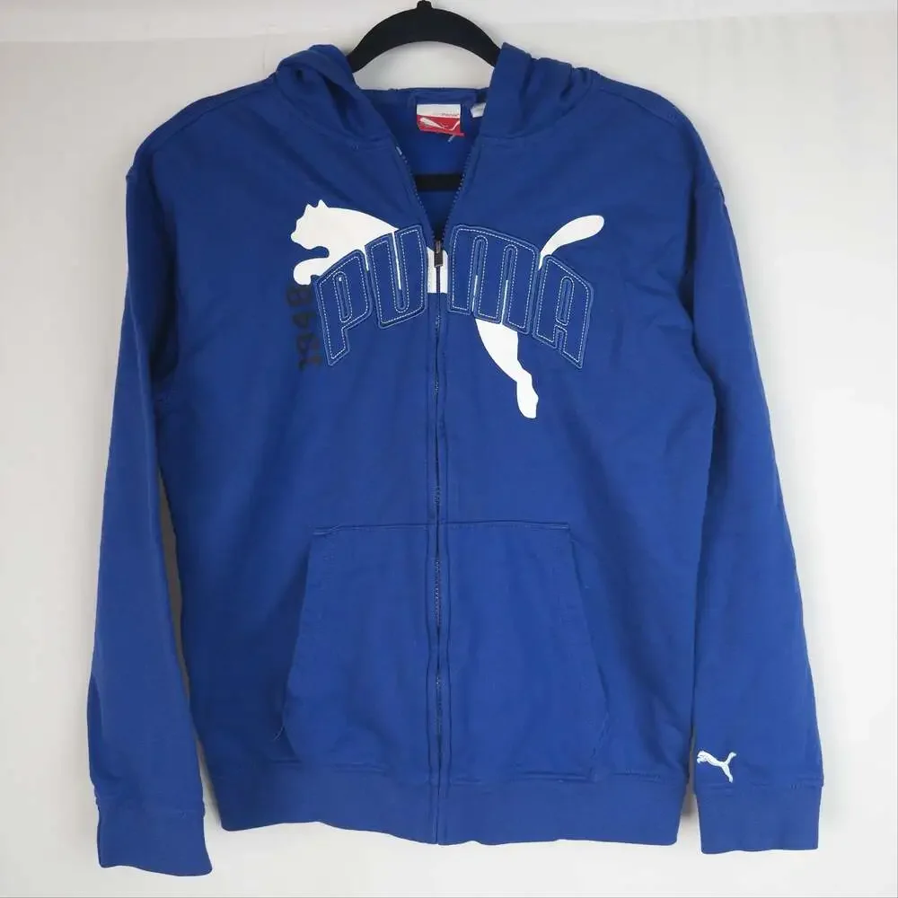 Puma Boys Sportlifestyle Full Zip Hoodie Blue Size L